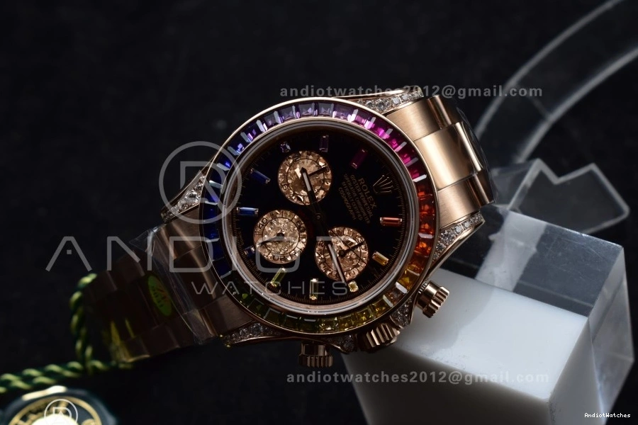 776 Bracelet SH Dial 1:1 Diamonds on Daytona RG Durable 116595RBOW Best Edition Black ZF Rainbow 0520